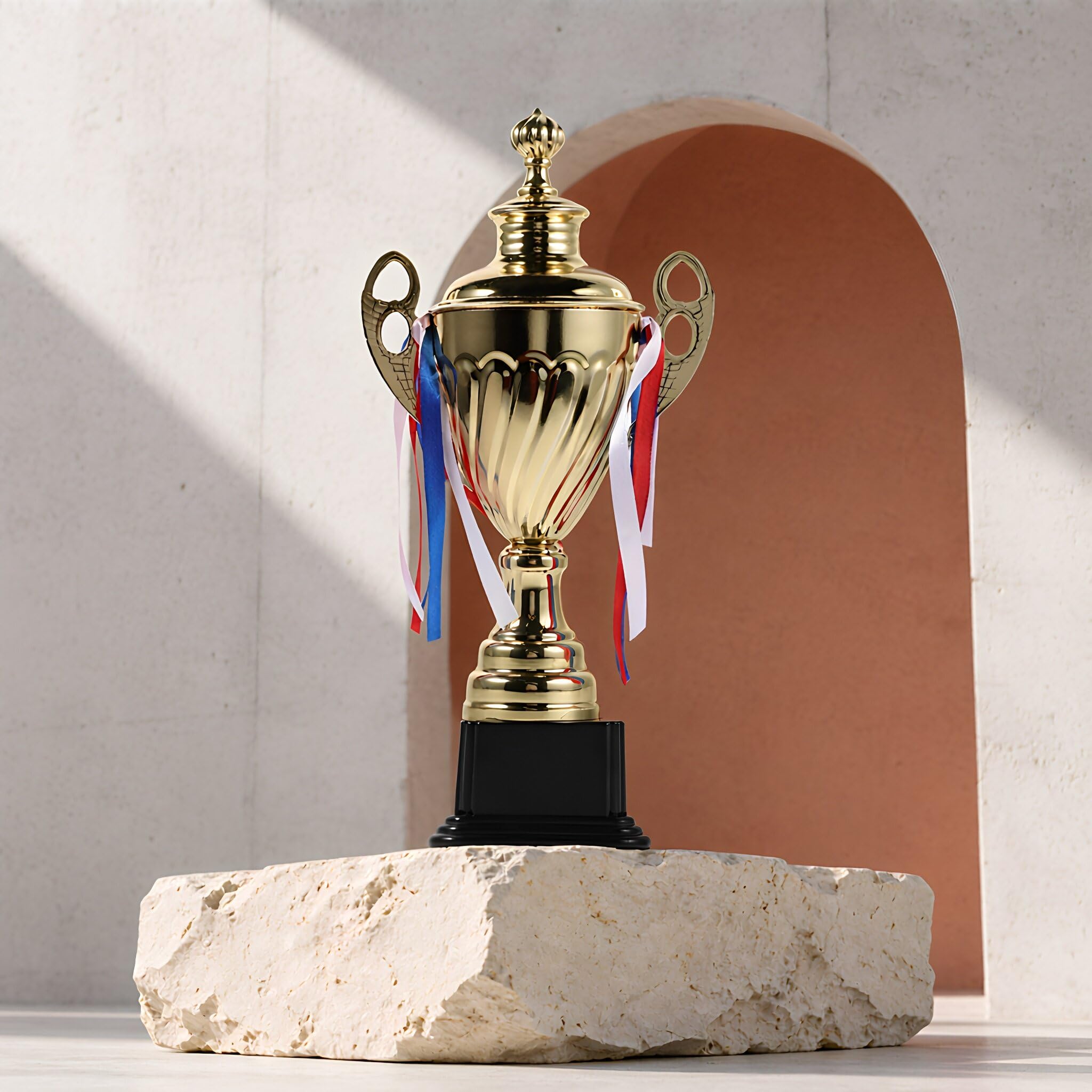 Lurrose Copa Trofeo - Trofeo Grande de 36,5 cm (14,37 Pulgadas), Premio de Metal Dorado para Deportes, competiciones, torneos, fútbol, ​​Partidos de Liga, reconocimiento y Premio al Trabajo en