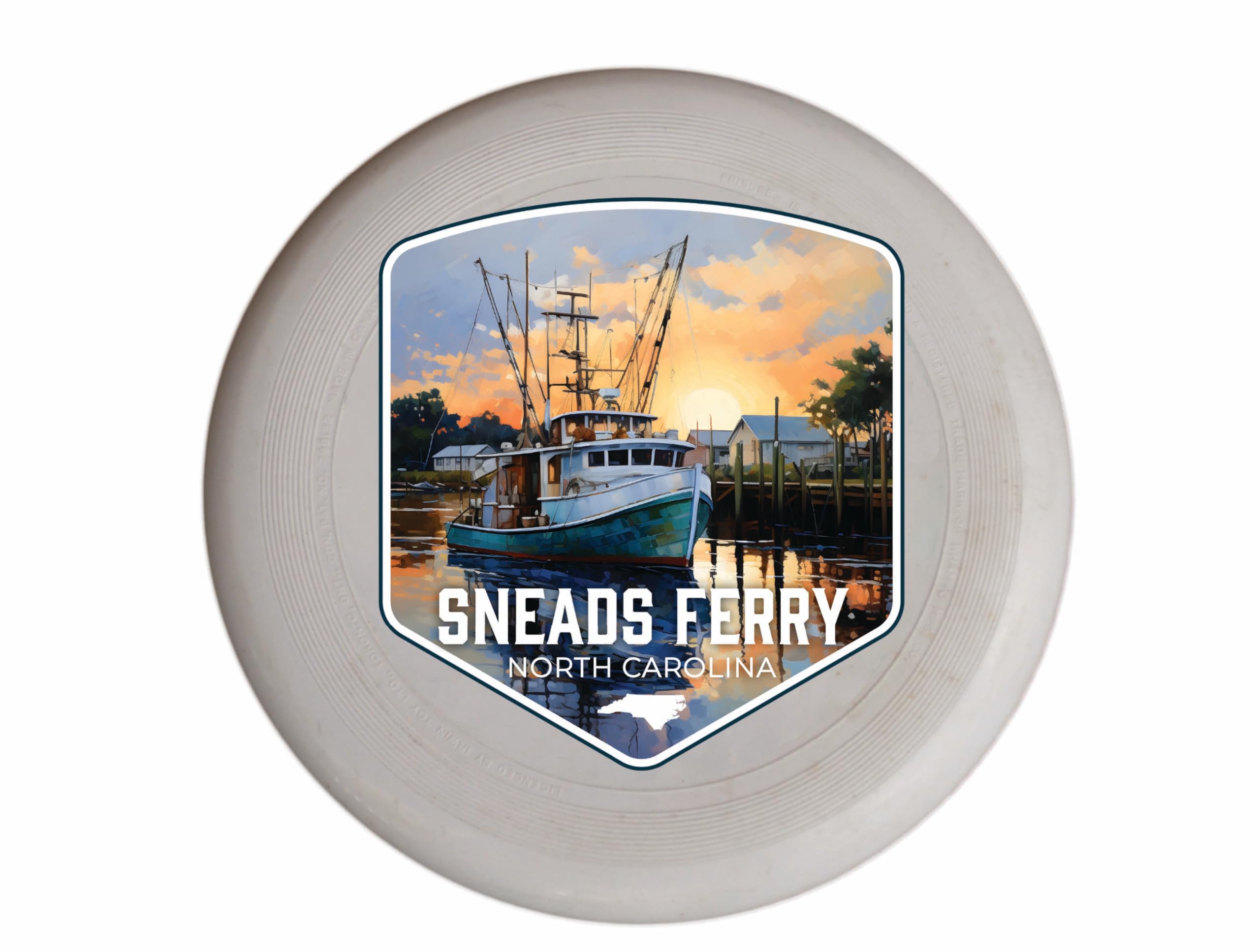 Sneads Ferry North Carolina Shrimp Boat Design Souvenir Frisbee Flying Disc 2-Pack