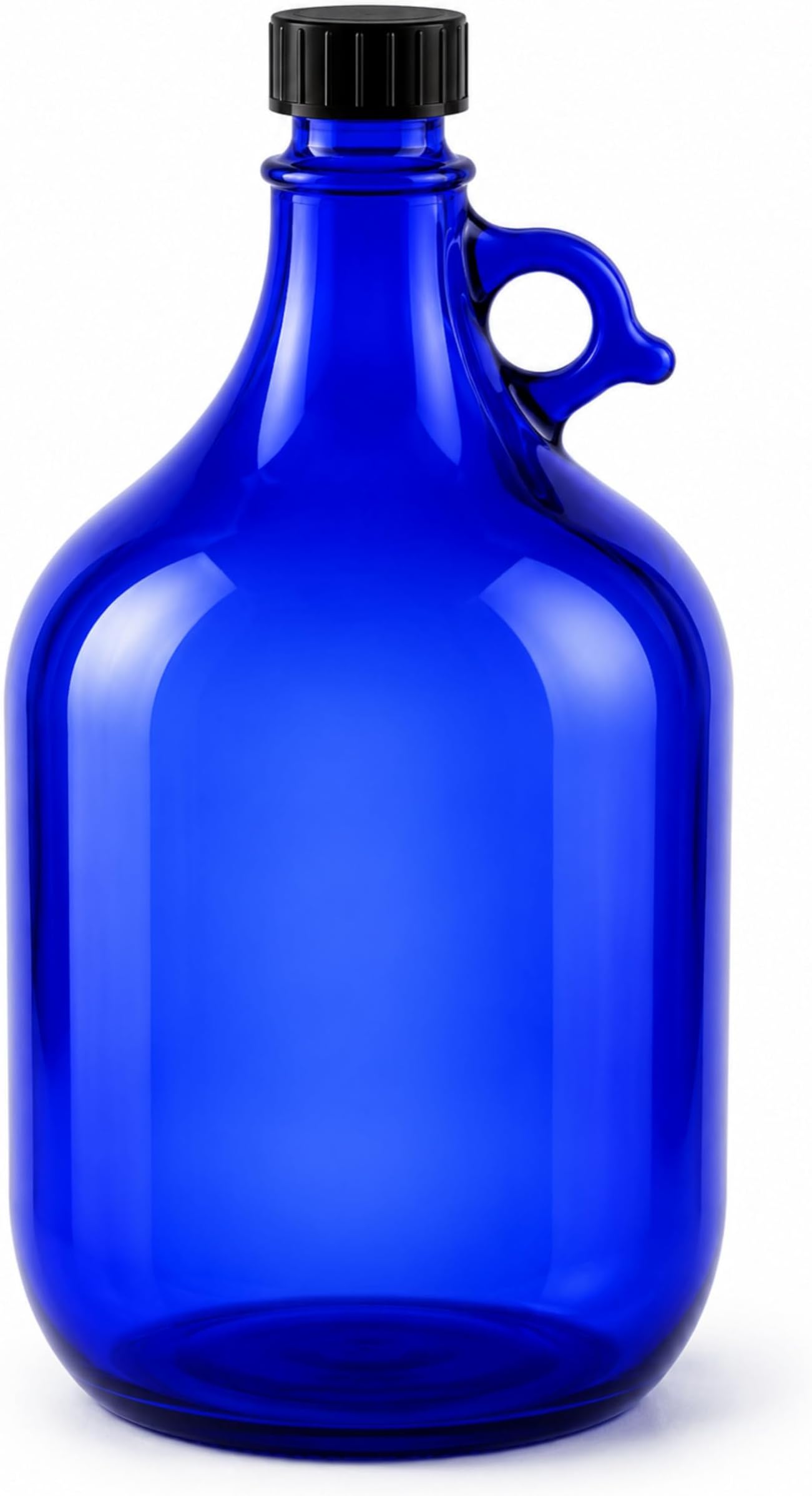 mikken Viva-Haushaltswaren Set of Blue XXL Glass Bottles with Black Screw Lids For 5 L, to fill yourself