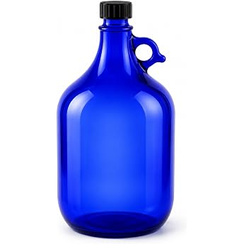 Viva Household Goods-Blue XXL A Black Glass Bottle with Screw CAP for 5 Litre Empty