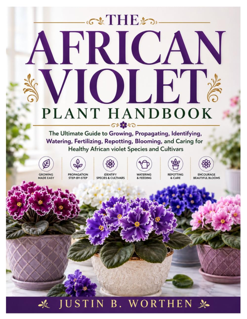 The African Violet Plant Handbook: The Ultimate Guide to Growing, Propagating, Identifying, Watering, Fertilizing, Repotting, Blooming, and Caring for Healthy African violet Species and Cultivars