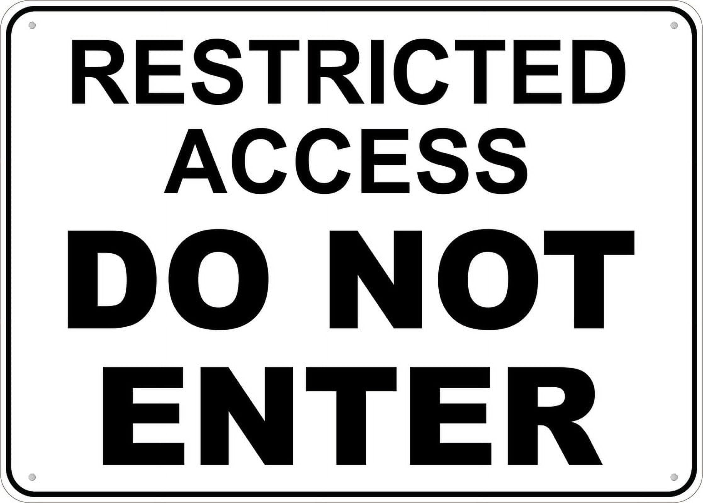 Restricted Access Do Not Enter Wall Art Decor Plaque for Cafe Farm Garage Garden Yard Tin Sign 8x12 Inch