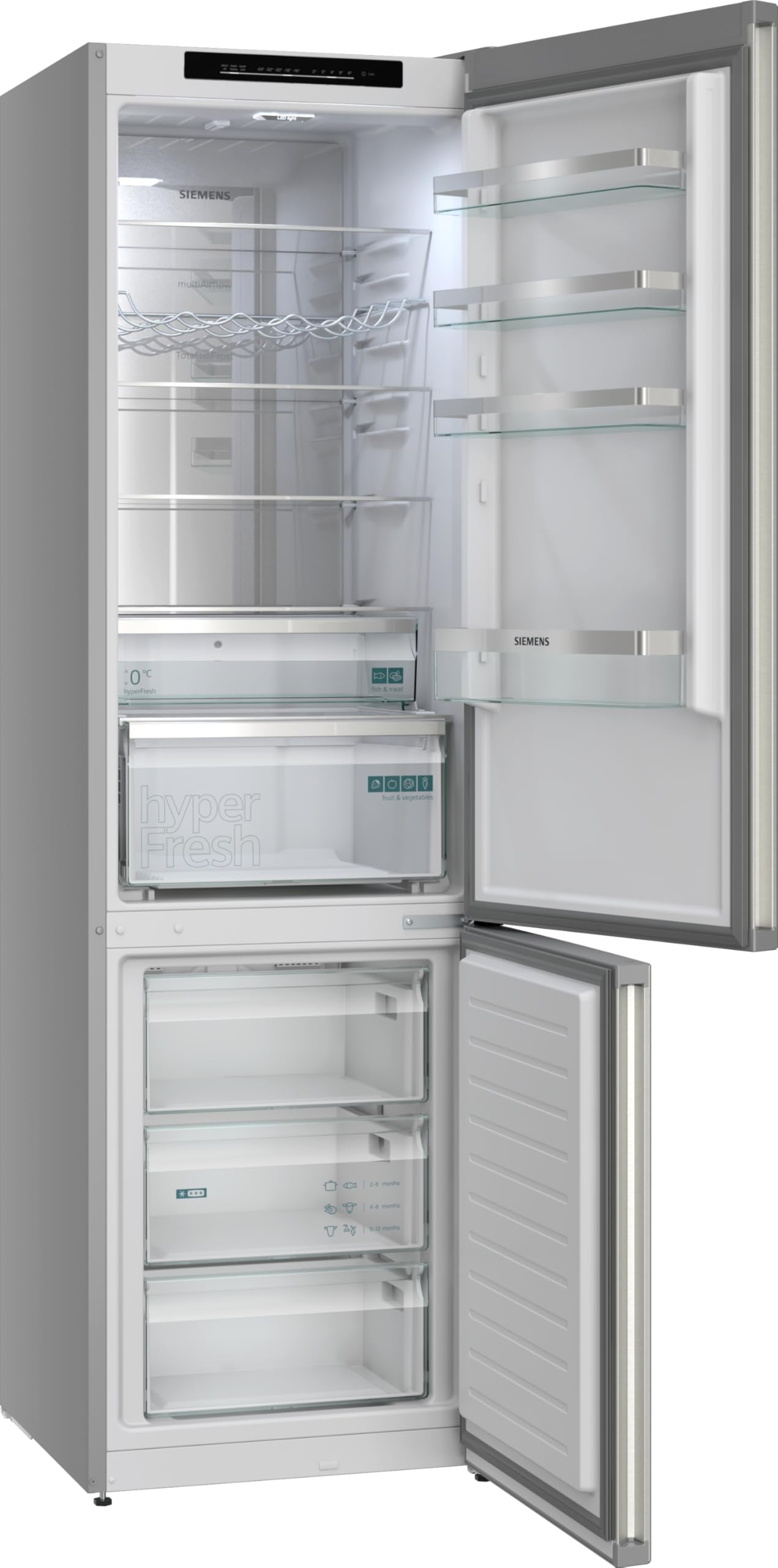 Siemens iQ300 KG39NVICG - Frigorífico y congelador independiente (203 x 60 cm, 260 L de refrigeración y congelación de 103 L, total noFrost, colocación sin costuras, tecnología hyperFresh, iluminación