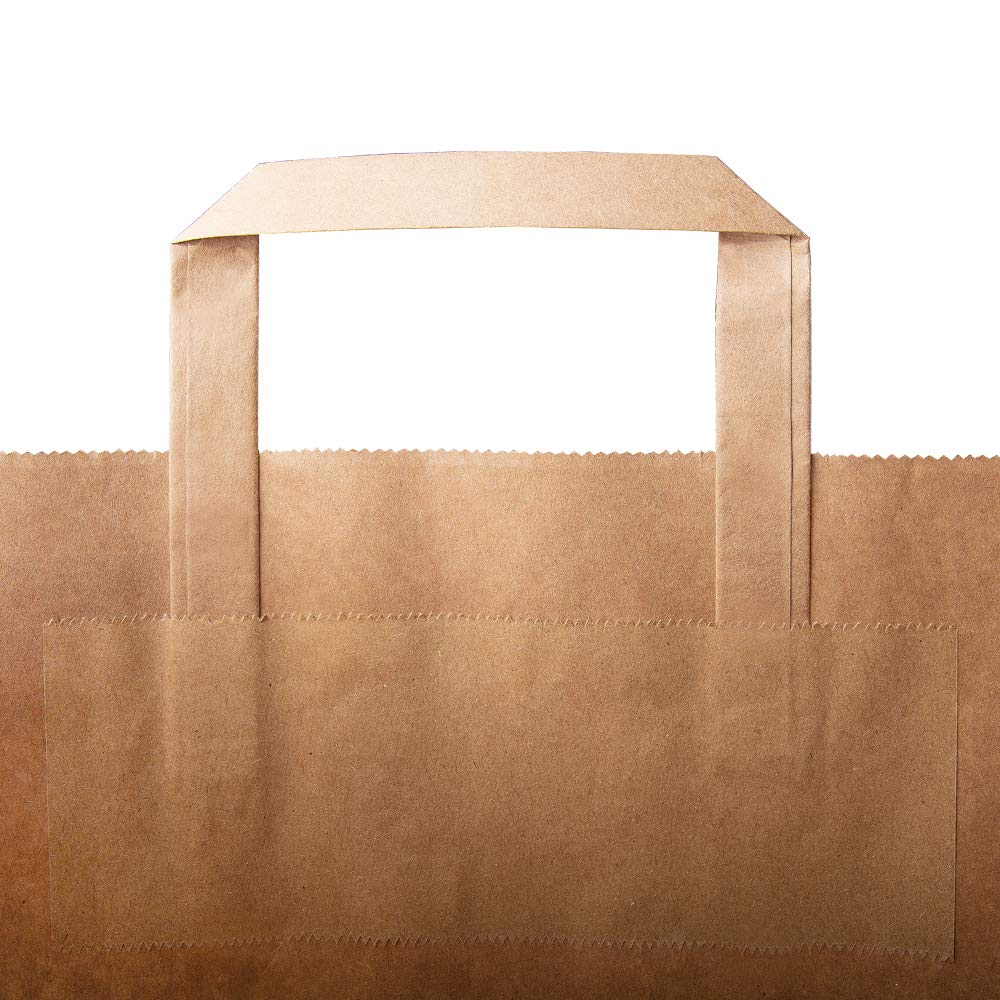 BB-Verpackungen 500x Papiertragetaschen 180 + 80 x 220 mm braun | stabile 70 g/m² Grammatur, Papiertüten, Geschenktüten