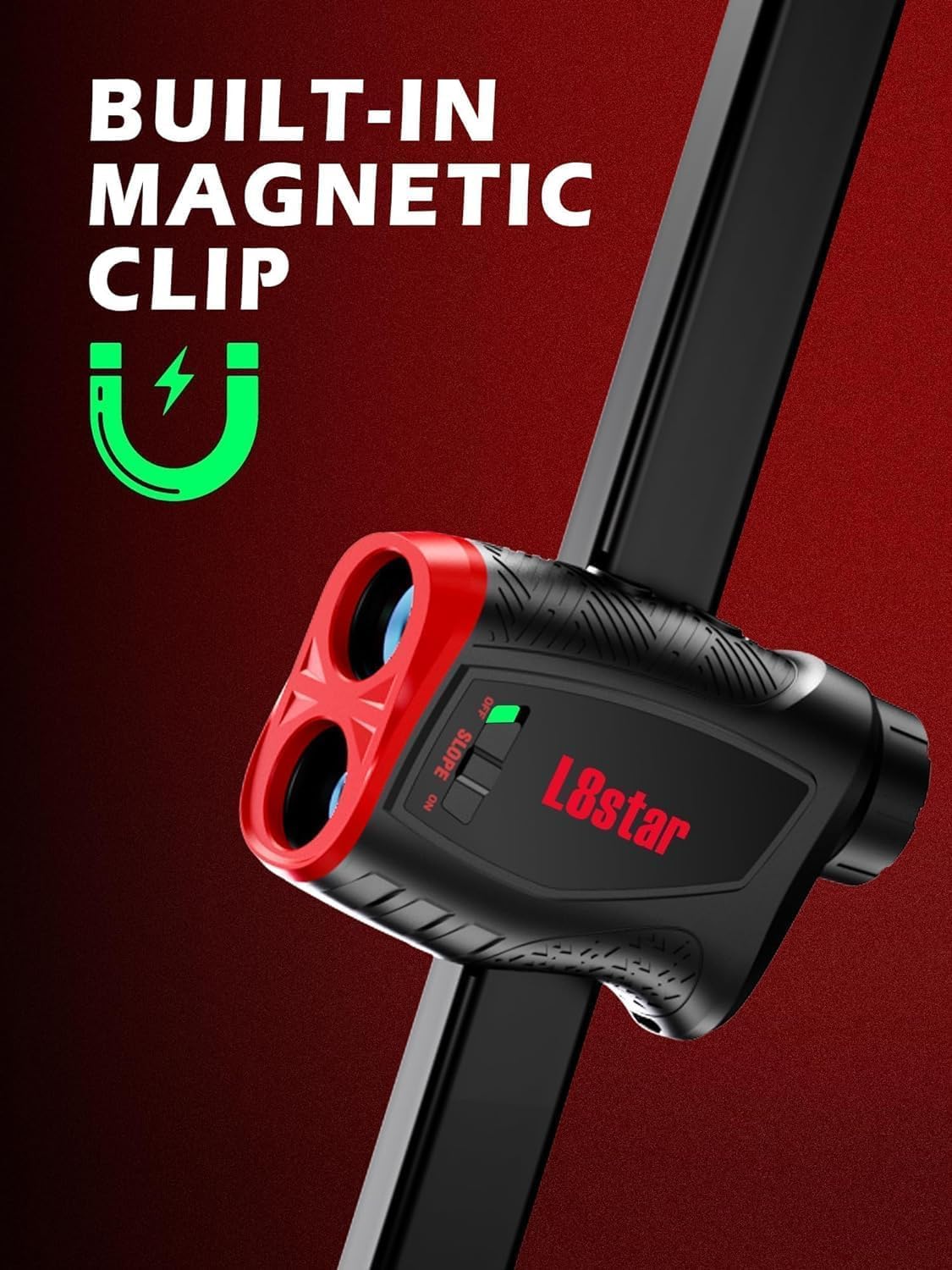 Range Finder Golf, L8star Golf Rangefinder with Slope Switch, Slope Golf Range Finders-Slope Compensation, Flag Lock with Pulse Vibration,1300 Yards High Precision Golf Gifts Accessories for Men - 2