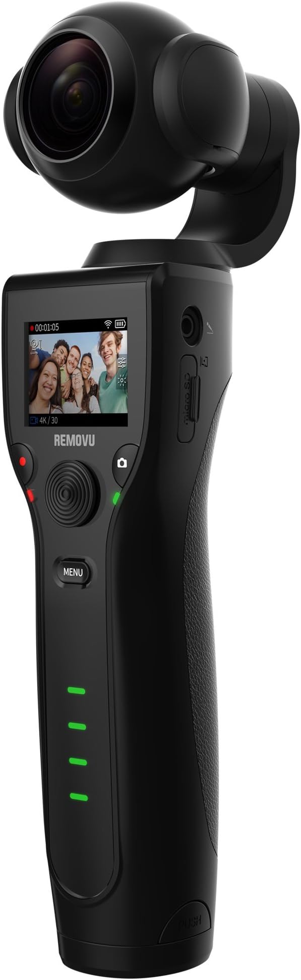 REMOVU K1 4K Video Camera with Integrated 3-Axis Gimbal Stabilizer