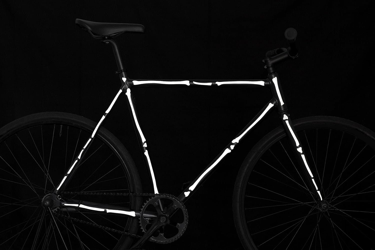 Bookman Reflective Stickers, Bone Pattern (White, 13 Pieces) - Bike Stickers - Reflective Motorcycle Stickers, 1 Sheet (3.8 x 9.2 inches)