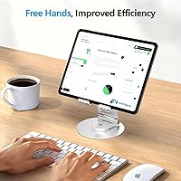 Vista 6 de Swivel Tablet Stand, Aluminum Portable 360°Rotating Adjustable Tablet Holder for All 4-12.9’’ iPad Surface Samsung Phone Tablet Kindle E-Reader and