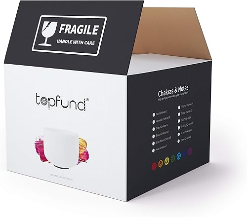 Miniatura 9 de TOPFUND Moldavite Fusion F Note - Cuenco de cristal con diseño de corazón y chakra, de 10 pulgadas, con funda de transporte resistente y mazo de