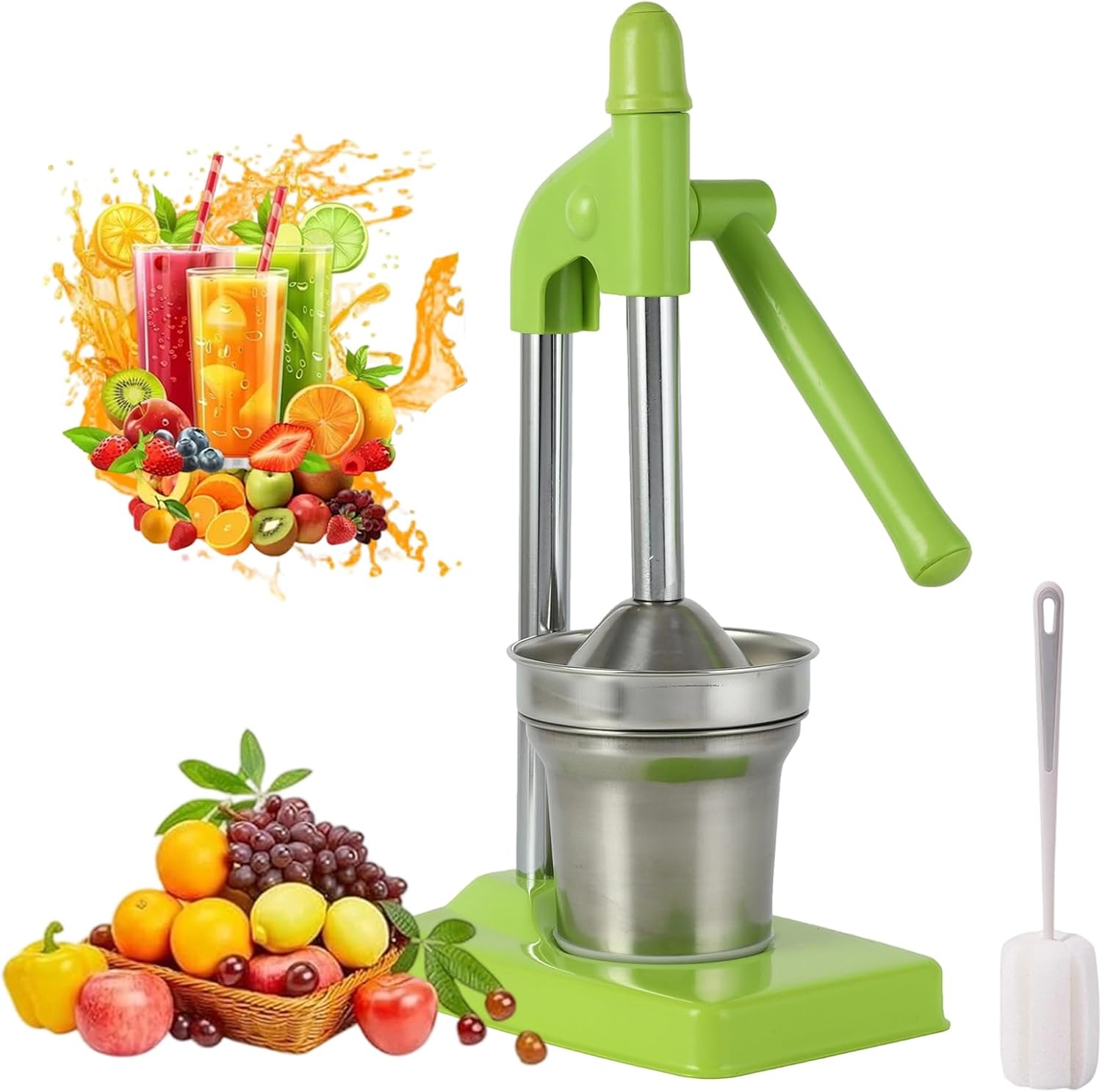 Cast Iron Juicer Hand Press, Stainless Steel Lemon Squeezer, With Non-skid Cup Baseeffort Saving Lever for Fresh Lemonade Orange Juice, Easy To Use, Home And Kitchen Essentials
