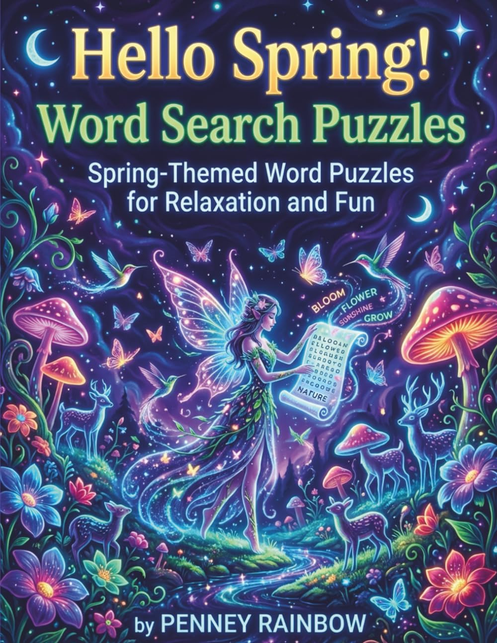 hello spring word search puzzle: Spring-Themed Word Puzzles for Relaxation and Fun
