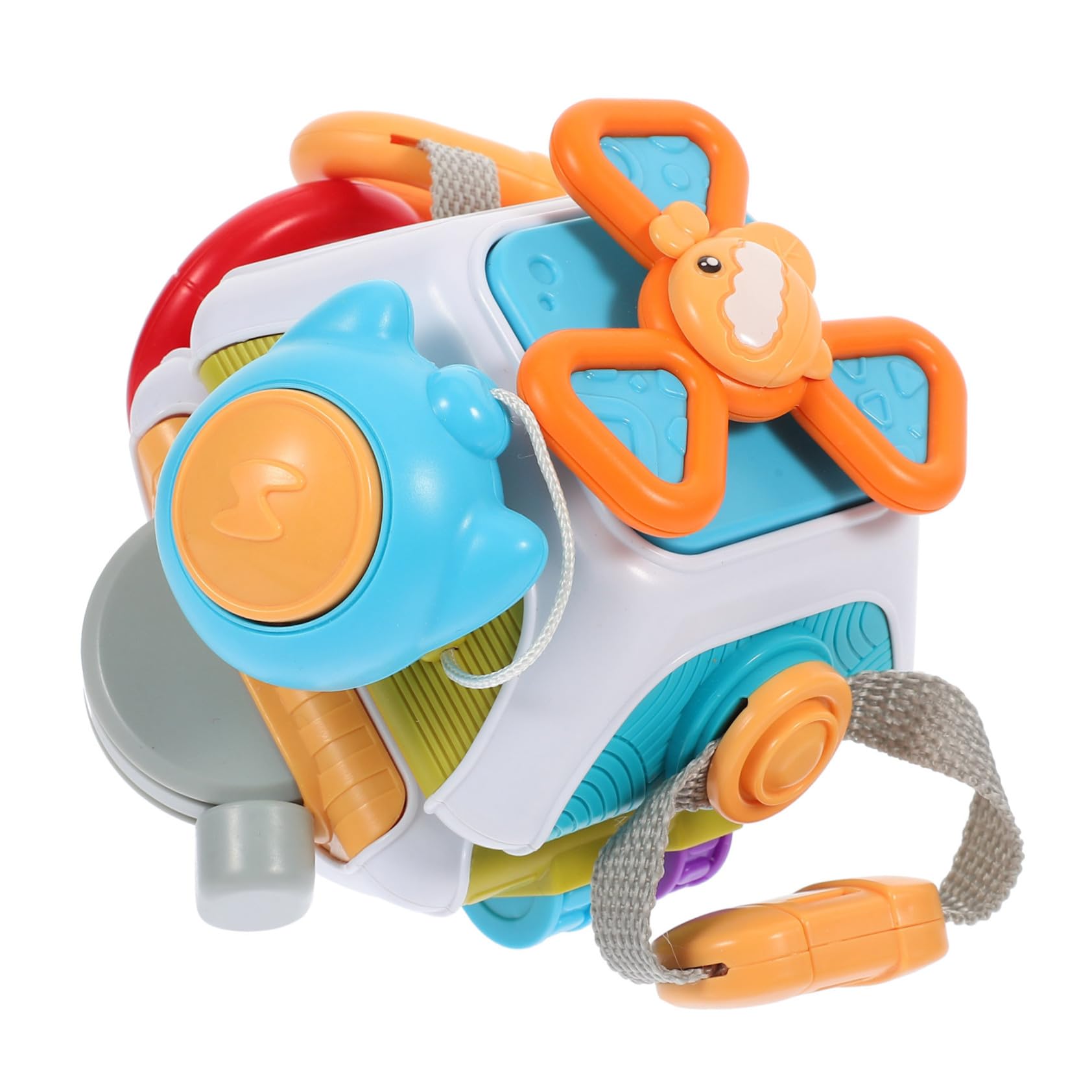 Busy Cube Giocattolo Sensoriale Montessori in Plastica per Ragazzo Ragazza | Leggero, senza Angoli Rigidi, per Viaggi e Uso Scolastico, Stimola la Manualità Fine