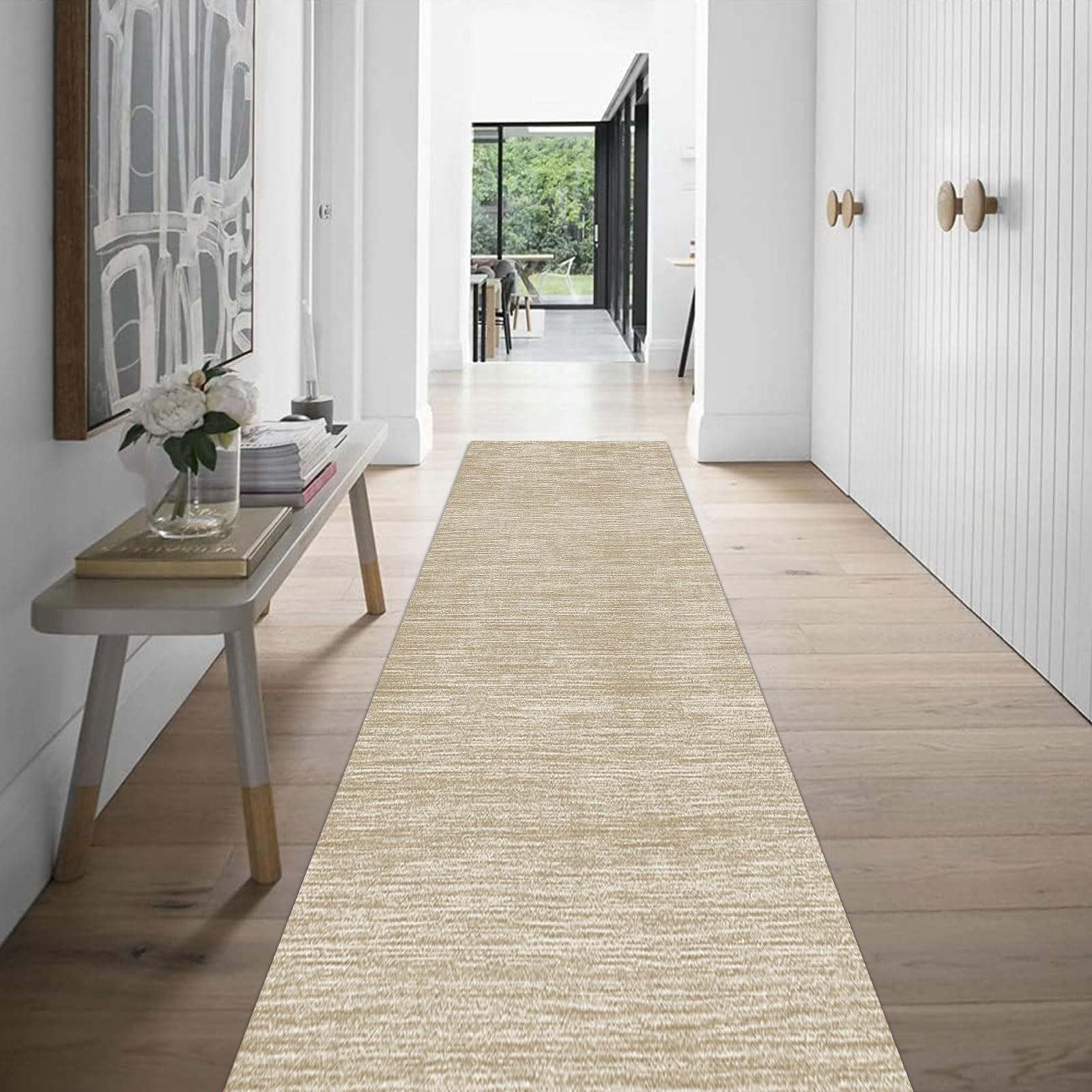 Luyckfrazy Teppichläufer 100x400cm - Rutschfester Flurteppich Waschbar