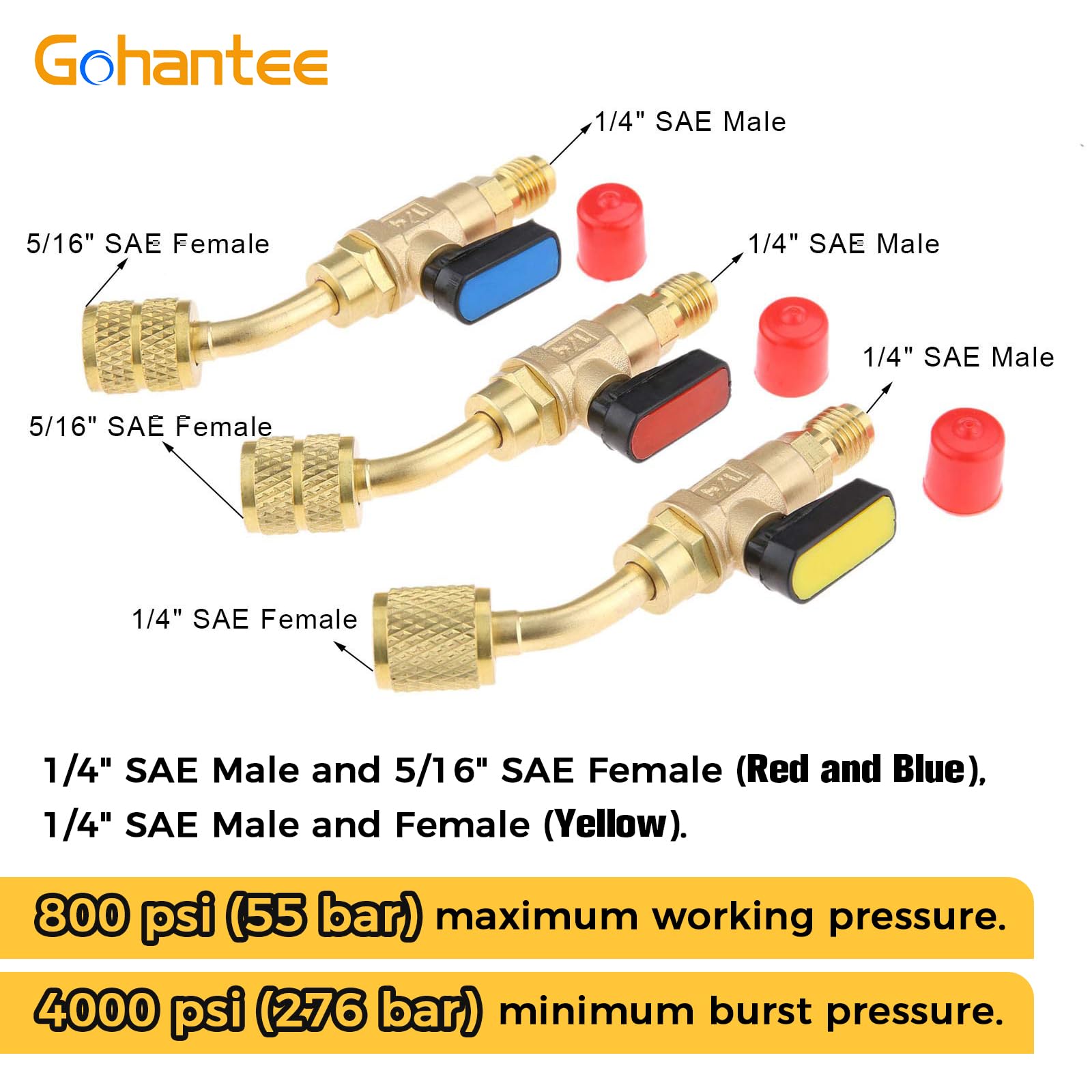 Valvola a sfera per condizionatore d'aria HVAC Adattatore valvola di arresto angolare 1/4 "5/16" SAE R22 R12 R410a Valvola a sfera refrigerante per aria condizionata per mini sistema split