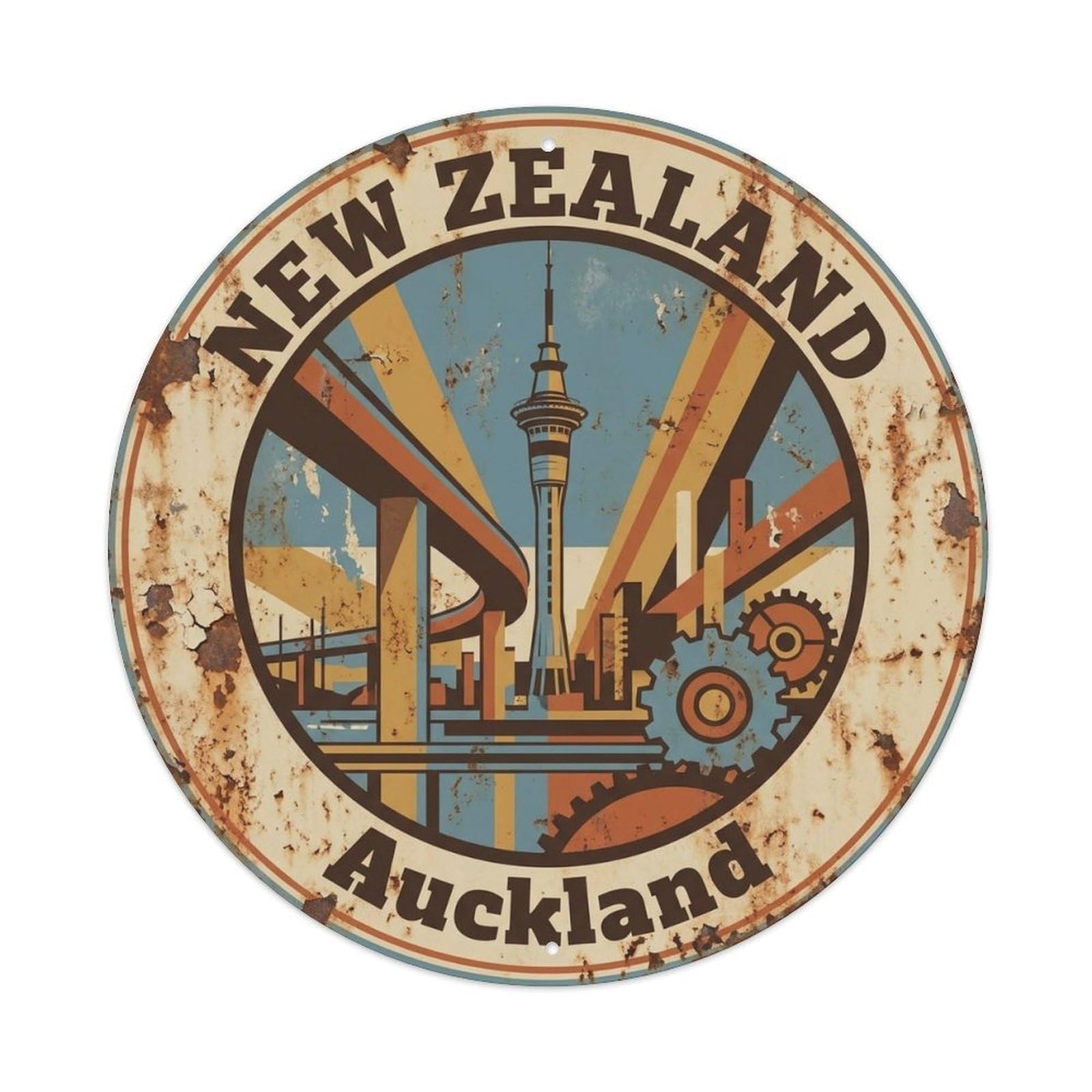 New Zealand Outdoor Travel Pacific Scenic Landmark Metal Tin Sign