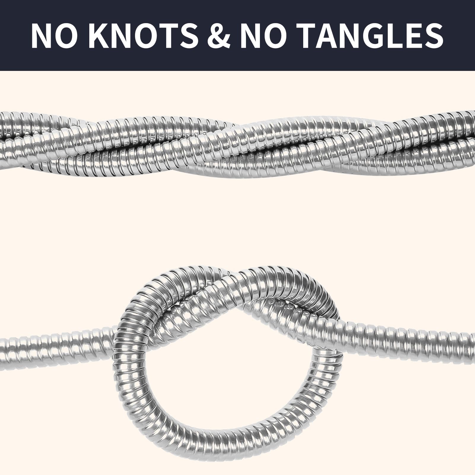 25FT Garden Hose - SIKAIN Heavy Duty Stainless Steel Water Hose Flexible and Leak Proof Metal Garden Hose, No Kink Metal Water Hose for Yard, Outdoor,Car