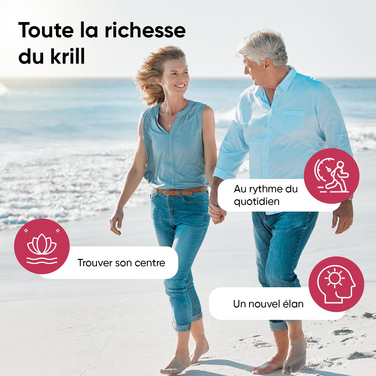 Huile de Krill d'Antarctique 1200mg Oméga 3 DHA EPA - 180 Gélules