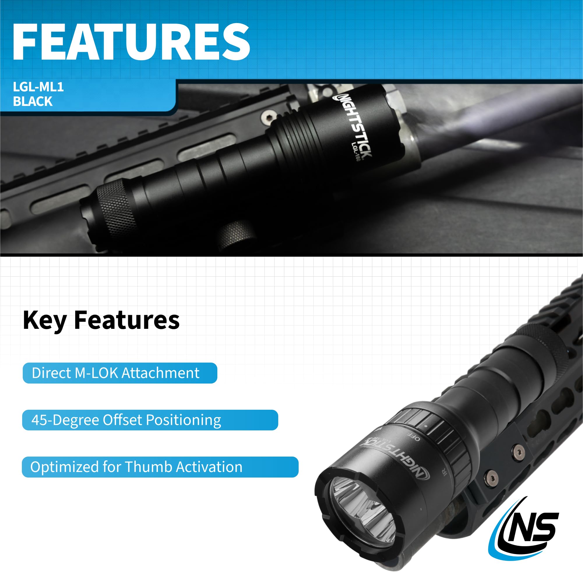 Amazon.com: Nightstick LGL-ML1 M-Lok Offset Mount - LGL Series