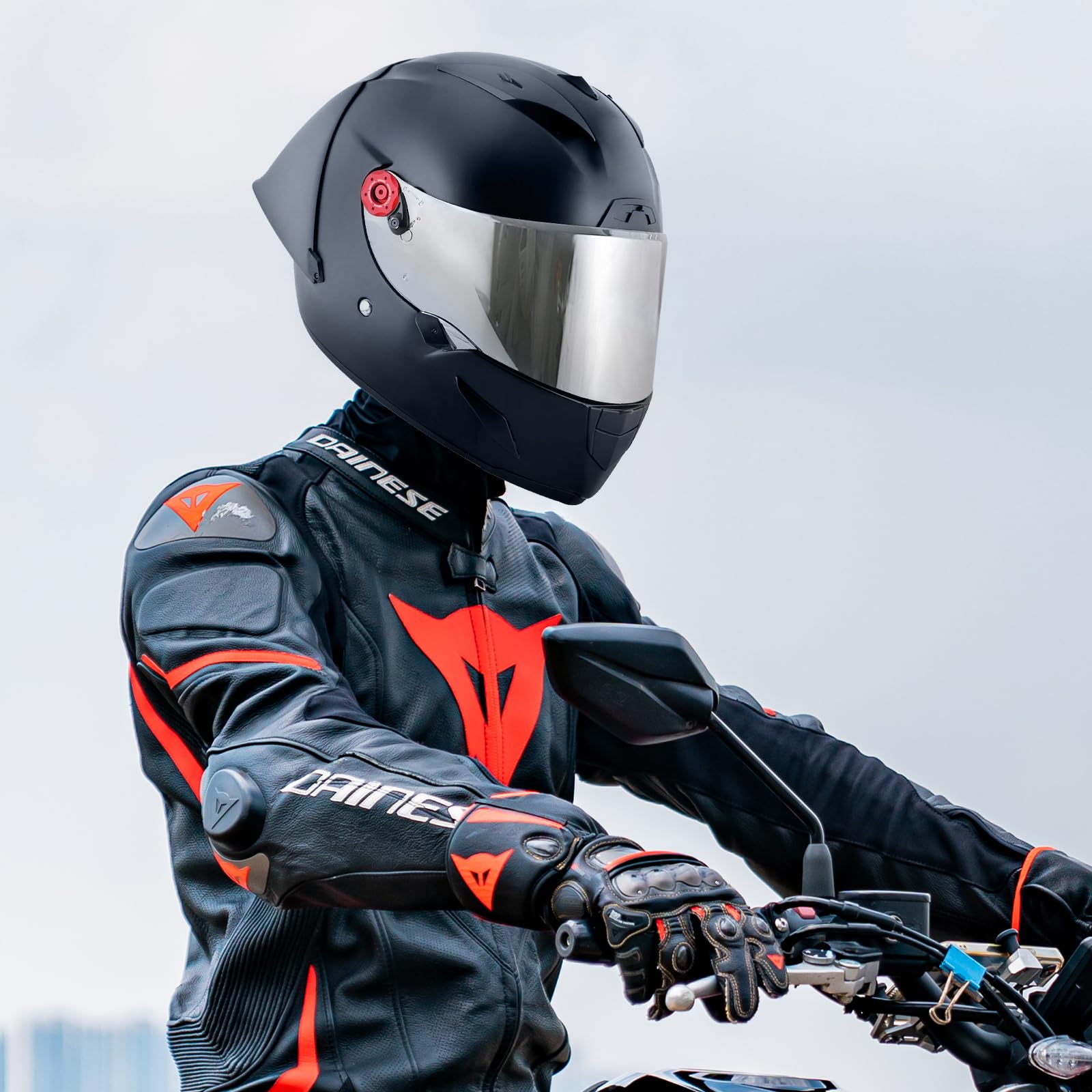Visera Casco Moto para Shark Race R Pro GP, Visera para Casco Integral de Motocicleta,Lente de Casco de Protección contra el Viento para Moto,Accesorios para Cascos de Moto (Plata)