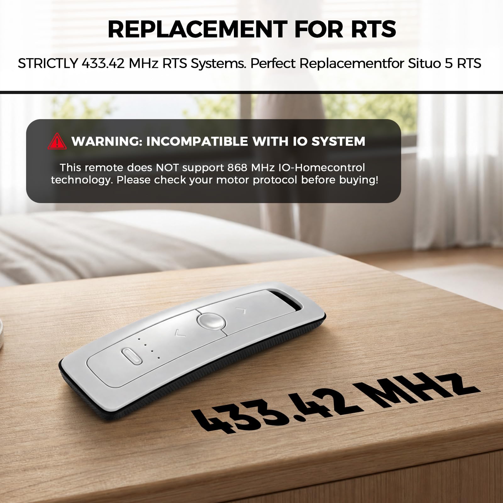 2 Stück Ersatz somfy rts fernbedienung für zentrale Haussteuerung von Rollläden, 5-Kanal Funksteuerung mit "My" Position für Smart-Home Nutzer (Kompatibel mit Situo 5 RTS, NICHT für IO-System)