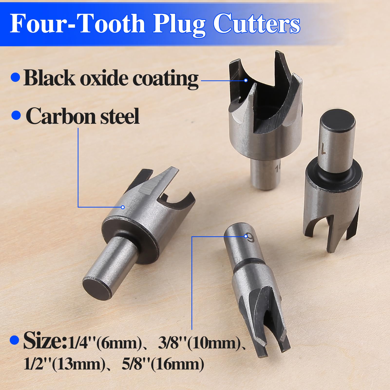 Wood Plug Cutter Set - 8 Pieces for Woodworking -6