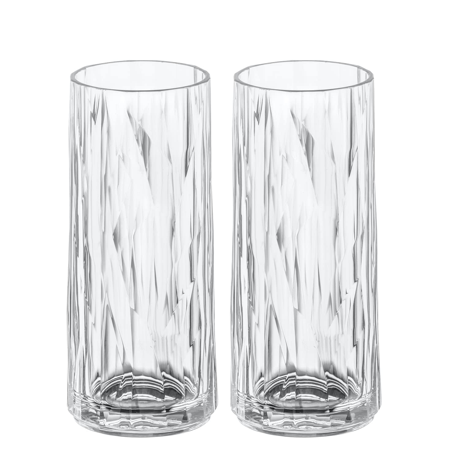 koziol Superglas Club No. 3, 2 adet, 250 ml, kristal berraklığında plastik kokteyl bardağı, lüks, kırılmaz, yeniden kullanılabilir, parti, kamp, 2'li set