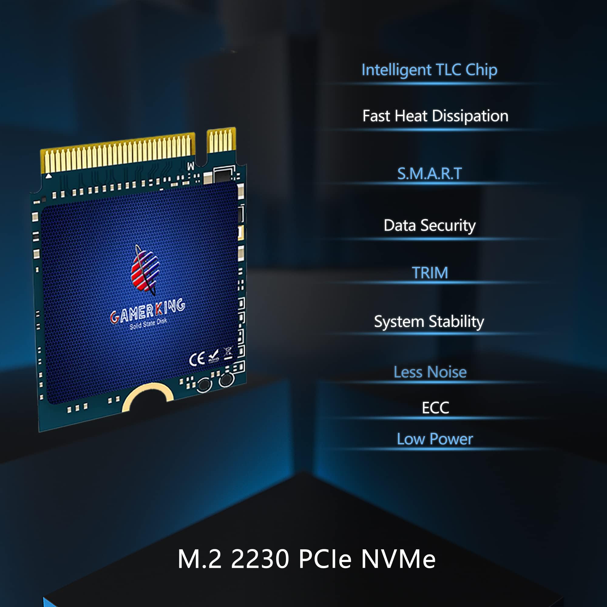 GAMERKING Disque SSD interne M.2 2230 NVMe PCIe Gen 3.0X4 128 Go