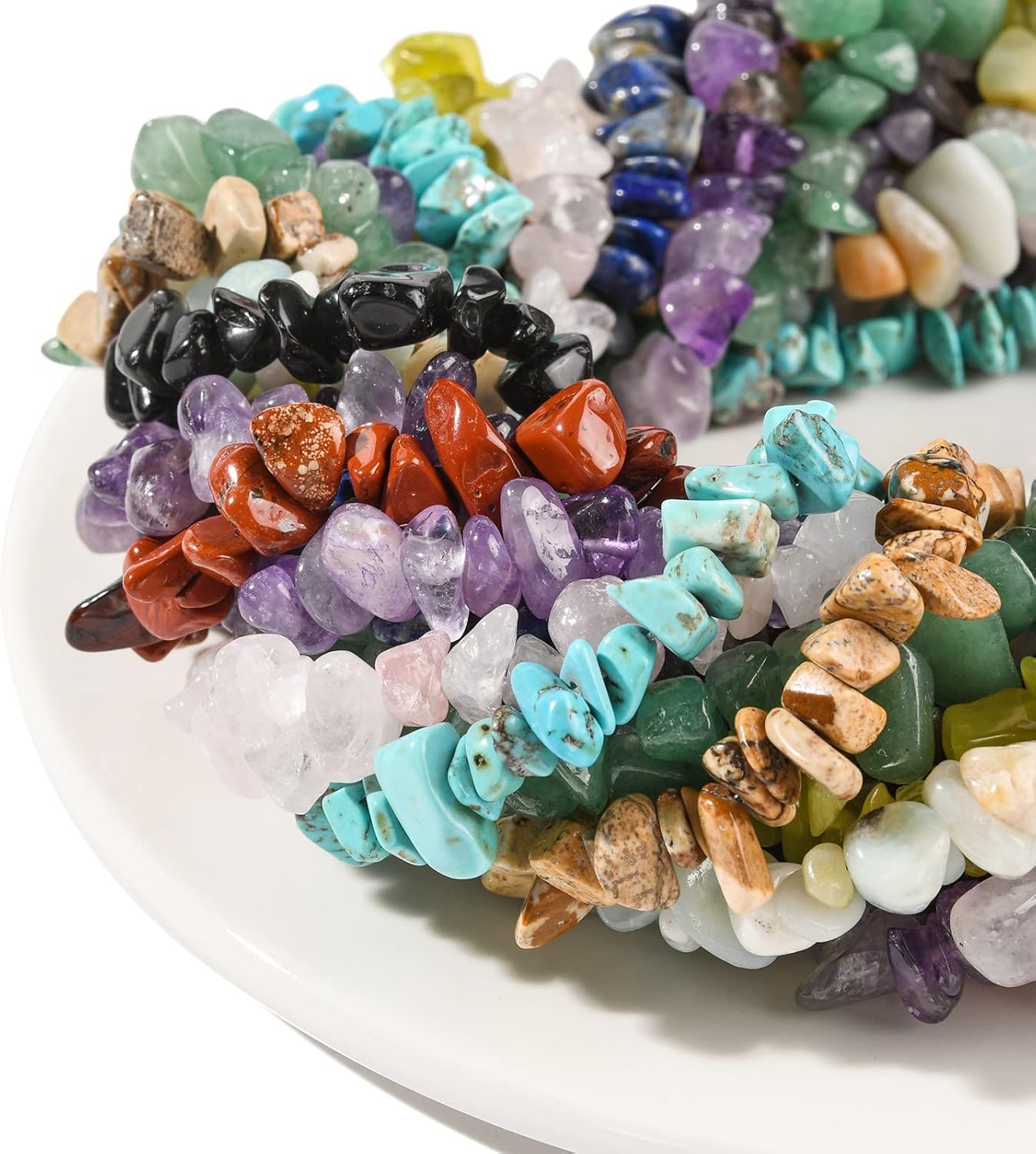 KitBeads 200pcs Moss Agate Irregular Green Healing Beads for Jewelry Making Bulk - Image 9