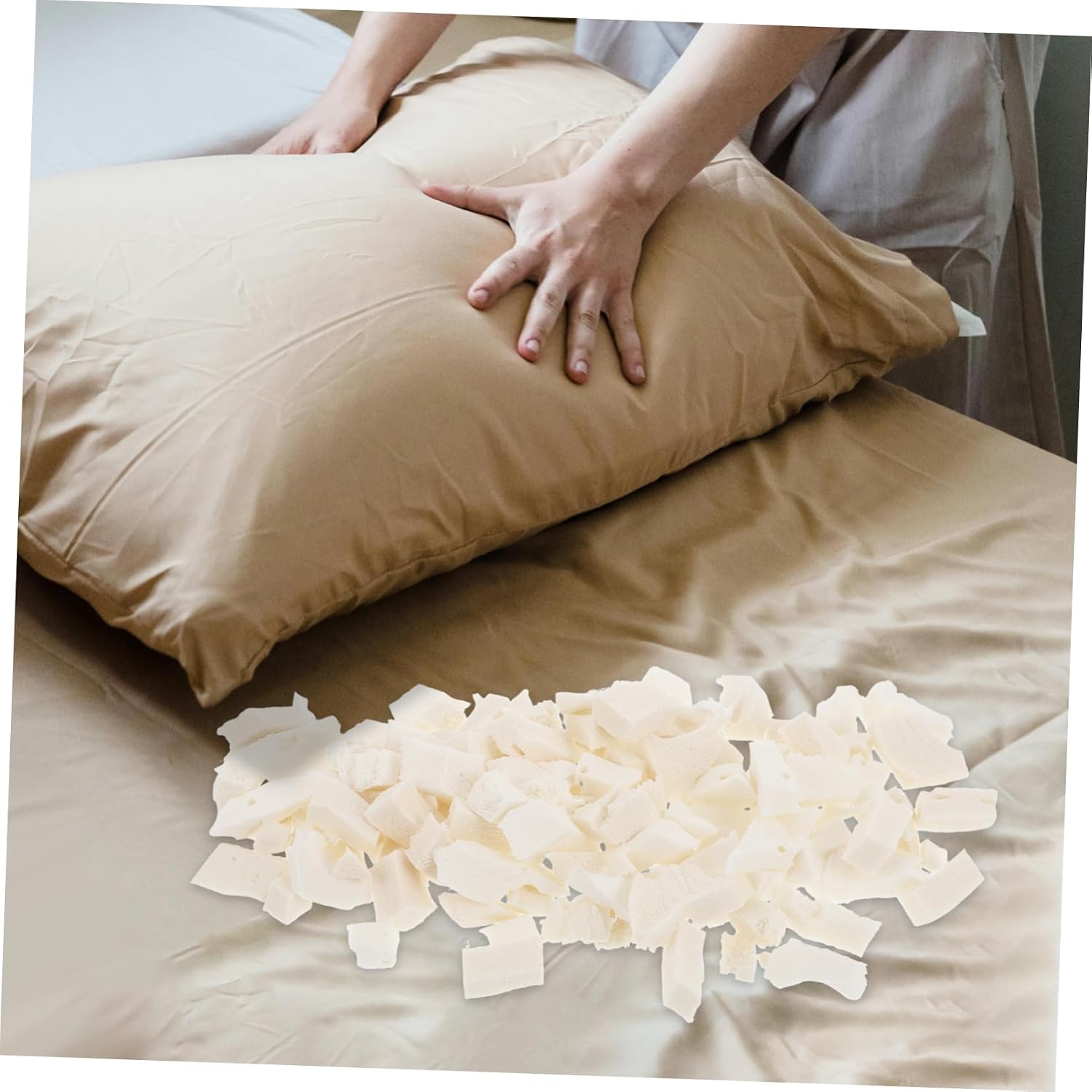 Unomor 1Set Latex Filling for Bean Bag Chair and Couch Cushions Soft Breathable Stuffing for Pillows DIY Projects and Dog Beds of Latex Particles