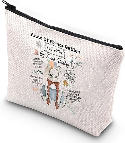 Miniatura 1 de G2TUP Anne Novel Inspire - Bolsa de maquillaje Anne Shirley Fans bolsa de cosméticos Anne Green Fans Neceser Libro Amantes Regalo, Una bolsa de