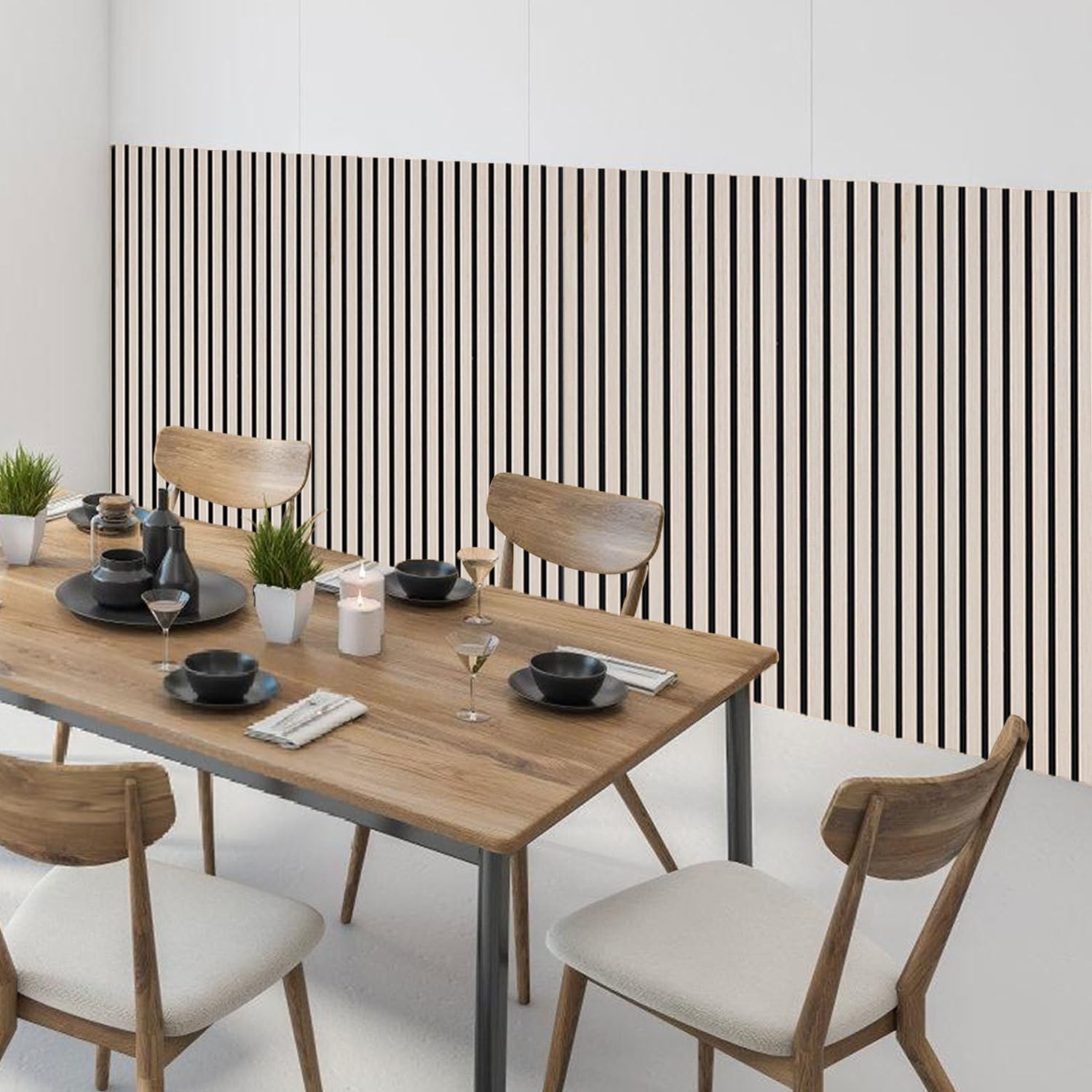 Paneles acústicos de roble, 1 unidad de 120 x 60 cm, 0,72 m², paneles de pared efecto madera, paneles de láminas absorbentes de sonido para salón, pasillo, oficina y decoración de paredes interiores