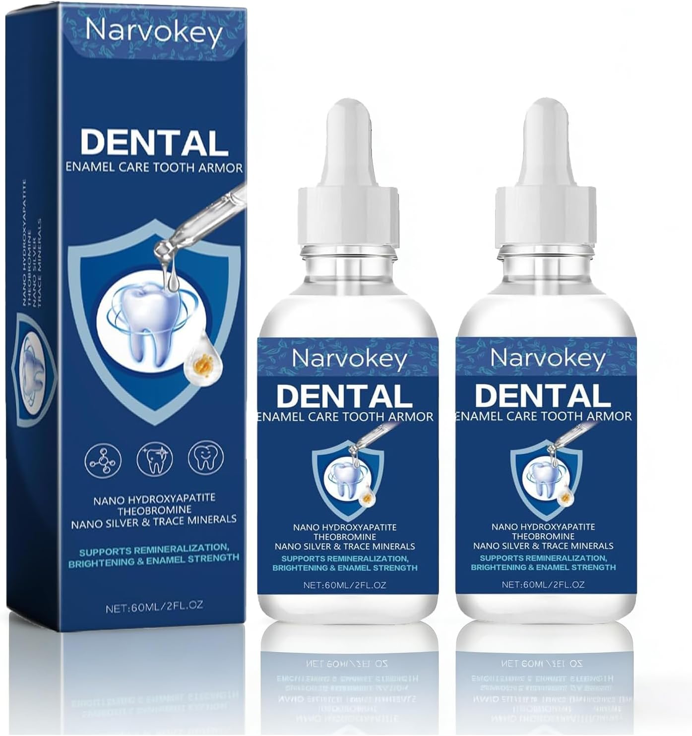 Cavity Repair Tooth Armor Transparent Enamel Strengthening Formula Drops with Hydroxy for Cavity Defense Health, Daily Oral Care Solution-2Packs