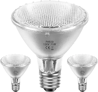 Par30 Long Neck Halogen Flood Bulbs 75W 120V, Par30 Halogen Indoor Floodlight Bulbs Outdoor E26 Dimmable 2700K Bulb 2 Pack for 5-6in Recessed/Ceiling Can/Accent/Tracking Lights