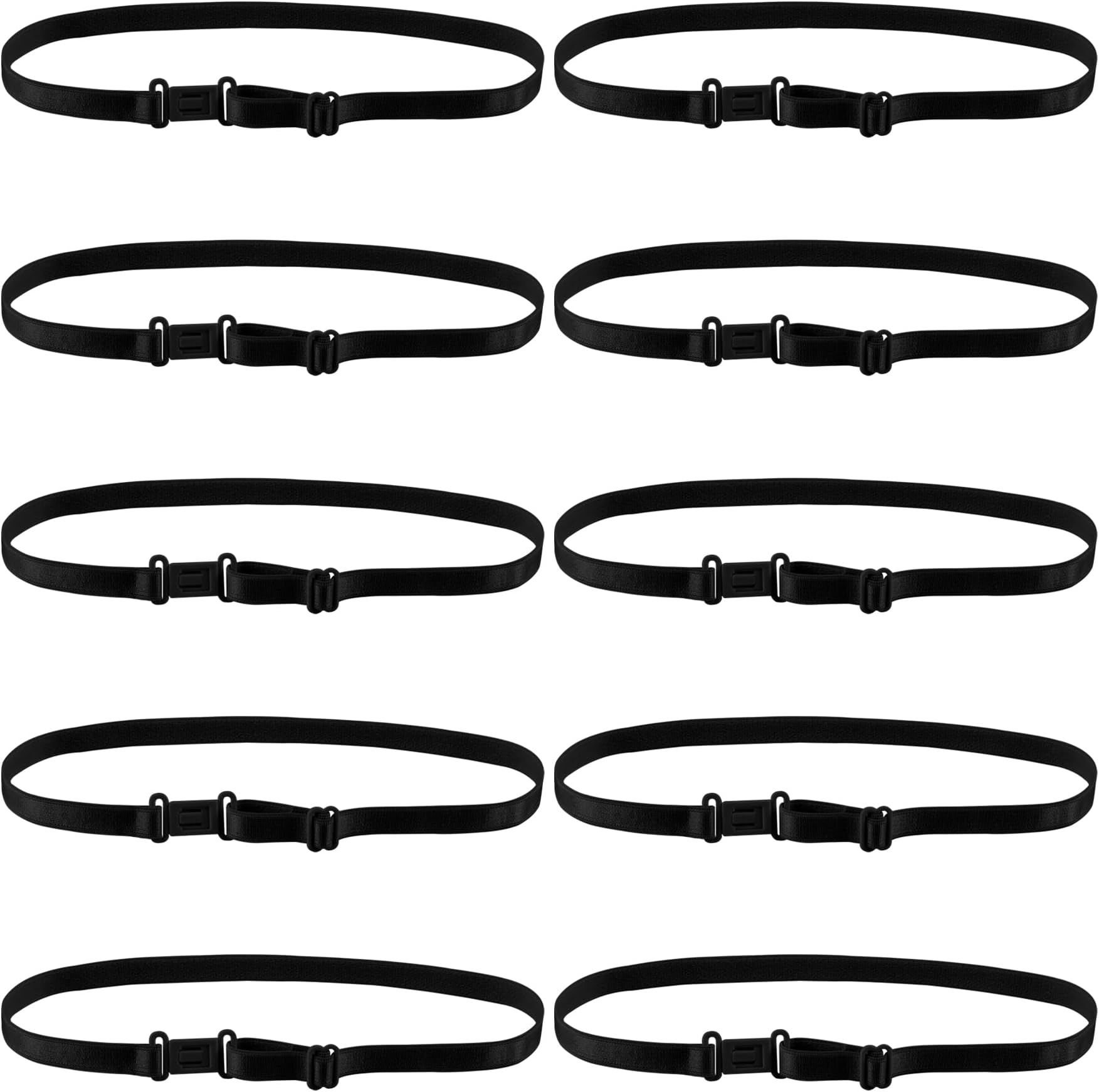 AUEAR, 10 Pack Adjustable Accessories Bow Tie Strap Hardware with Clips Black for Men
