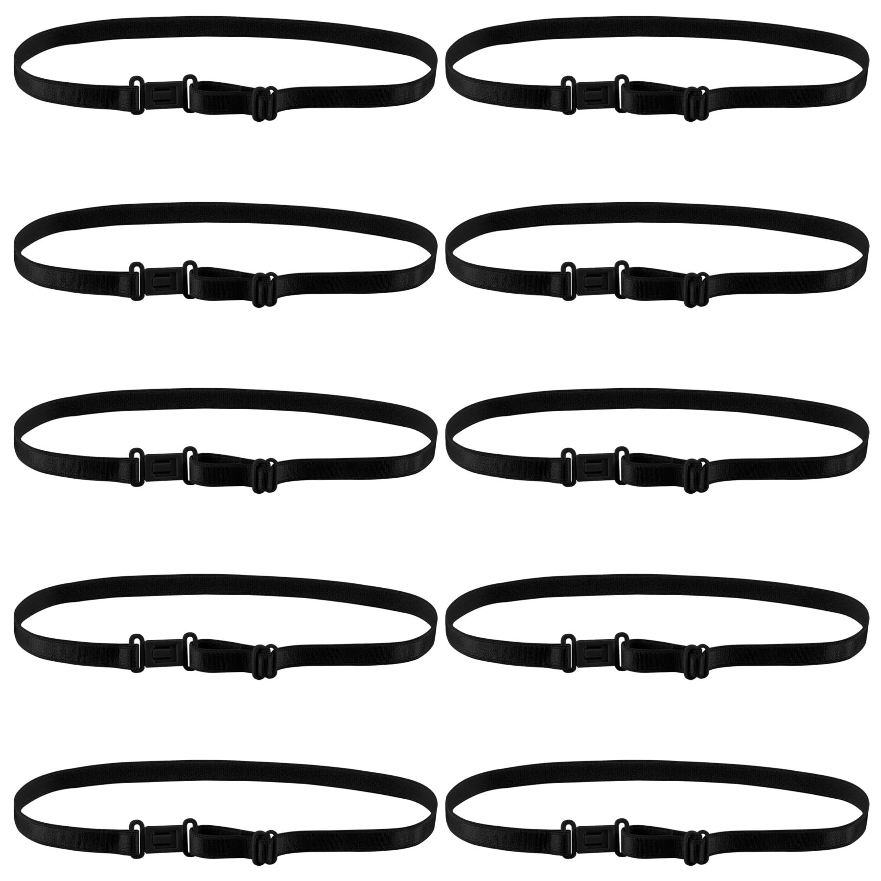 AUEAR, 10 Pack Adjustable Accessories Bow Tie Strap Hardware with Clips Black for Men