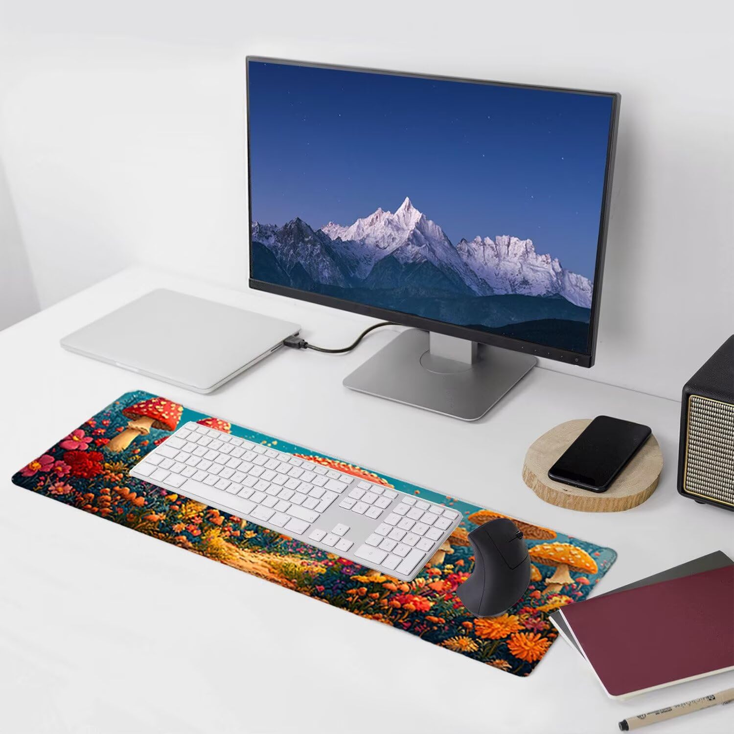 Tappetino per Mouse XXL 1400 x 600 x 3mm Tappetino Mouse Gaming Grande, Mousepad con Base in Gomma Antiscivolo, Tappeto per Tavolo da Gaming per Mouse e Tastiera, Accessori PC (ragazza foresta) V-684