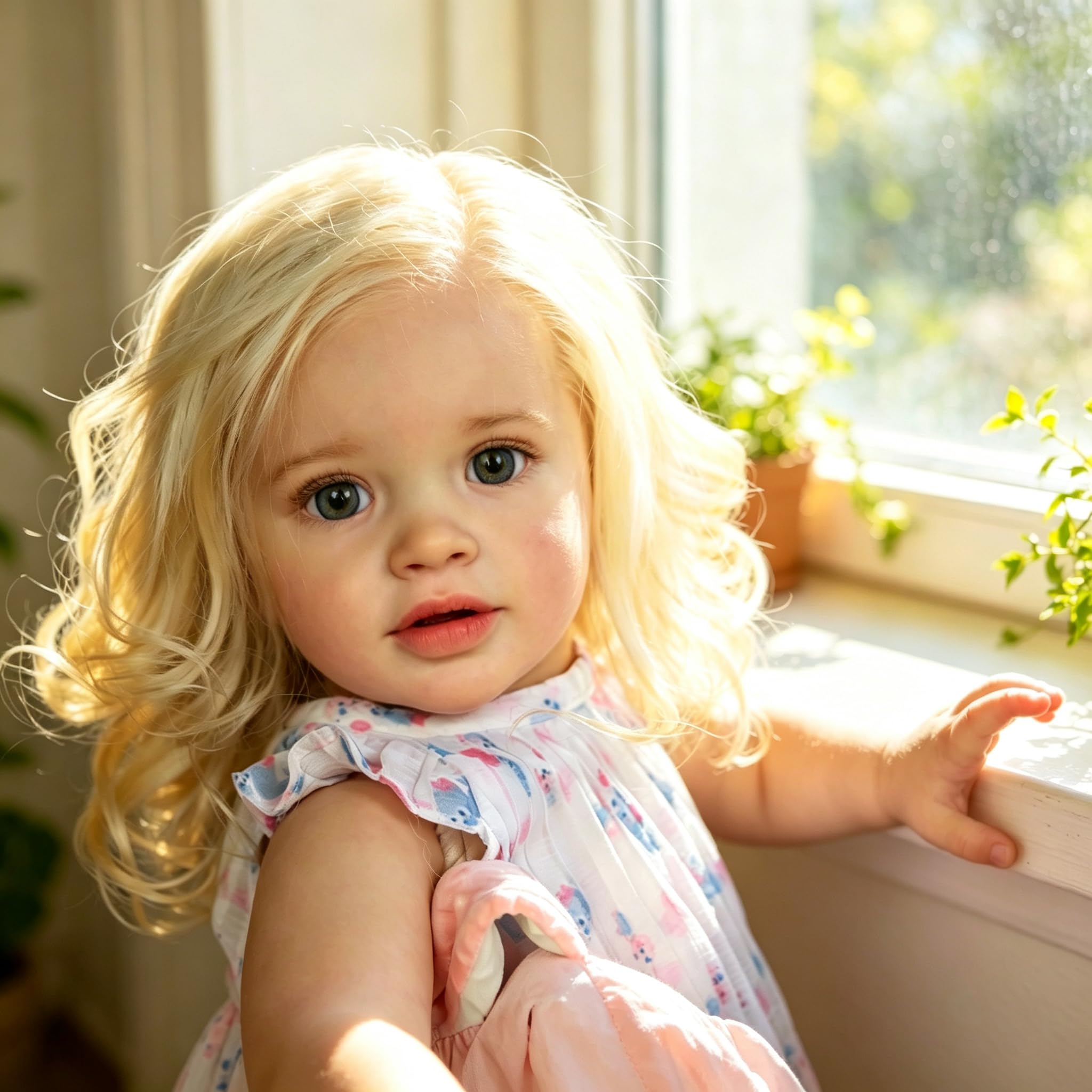 66CM Lebensecht Reborn Baby Puppen Mädchen Stoffkörper Pippa Kleinkind Look Real Lebensecht Reborn Babypuppe mit Langes Blondes Haar Realistic Neugeborenen-Puppen Kleinkindpuppen Spielzeug