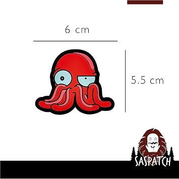 Red Tentacle Alien PVC Morale Patch Funny Sci-Fi Hook and Loop