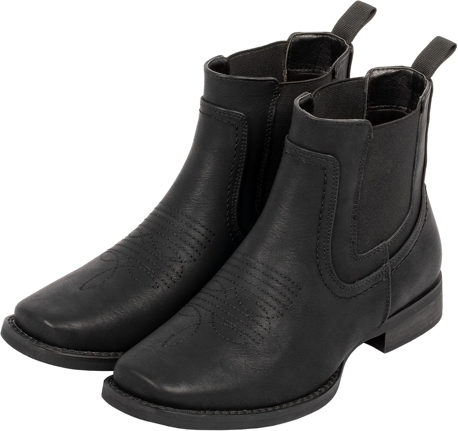 J's.o.l.e Men's Western Cowboy Boots Square Toe Ankle Boot for Men Chelsea Dress Casual Boots