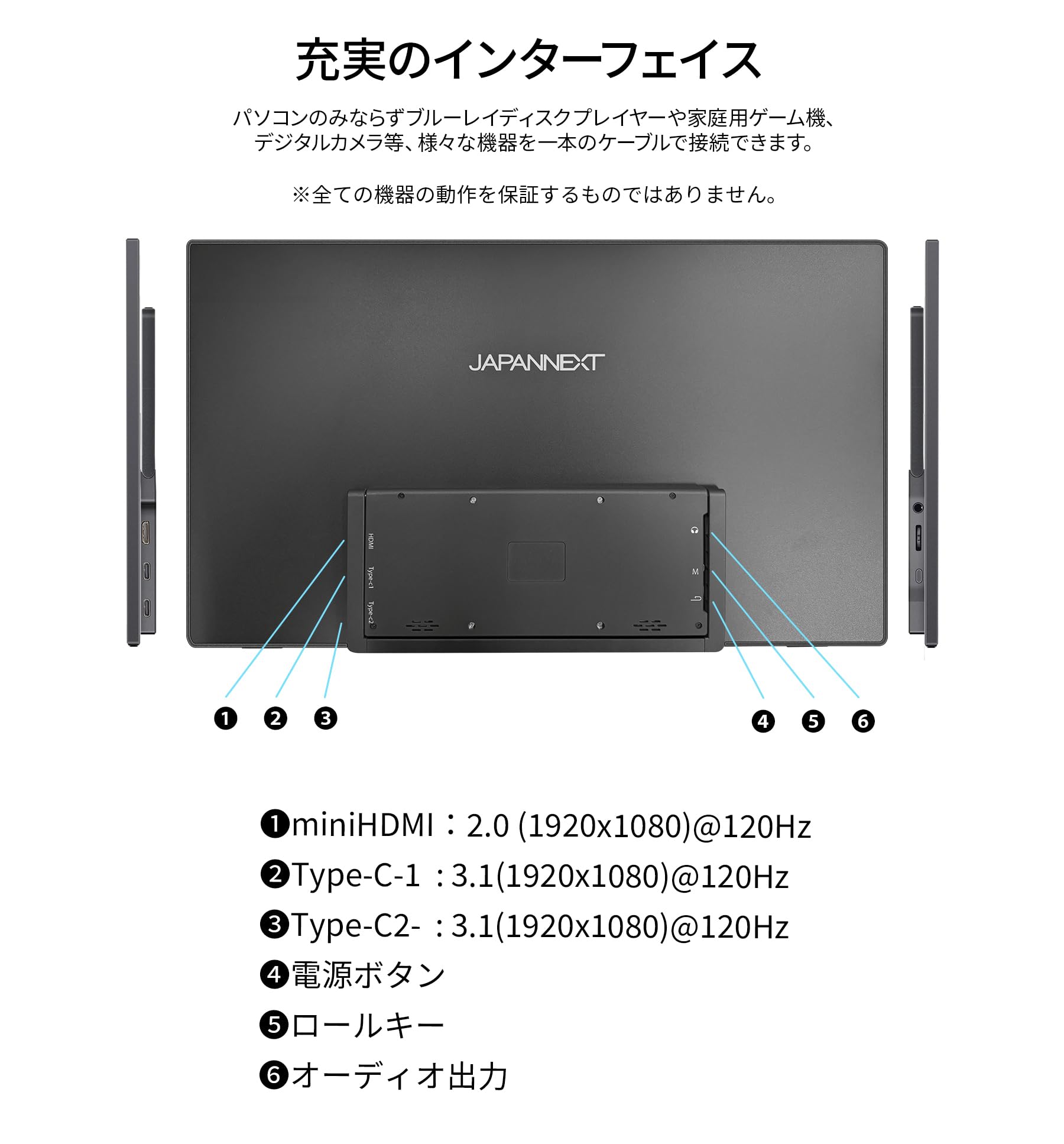 Amazon.co.jp: JAPANNEXT 18.5インチ モバイルモニター IPS パネル 