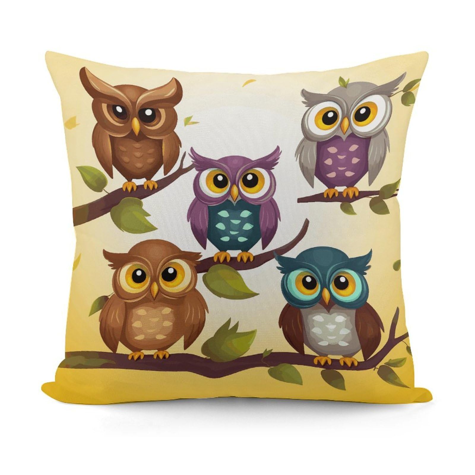 VstaDank Owls Birds Throw Pillow Covers Fade-Resistant Plush Pillow Case Cozy Square Cushion Case Removable Pillowcase Exquisite Pillow Shams Soft Pillow Protector 18"x18"