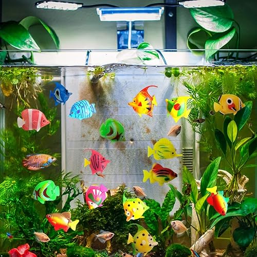 Miniatura 3 de 30 piezas de peces flotantes artificiales en movimiento, peces tropicales, pequeñas figuras de peces para lámpara LED sensorial de burbujas, lámpara