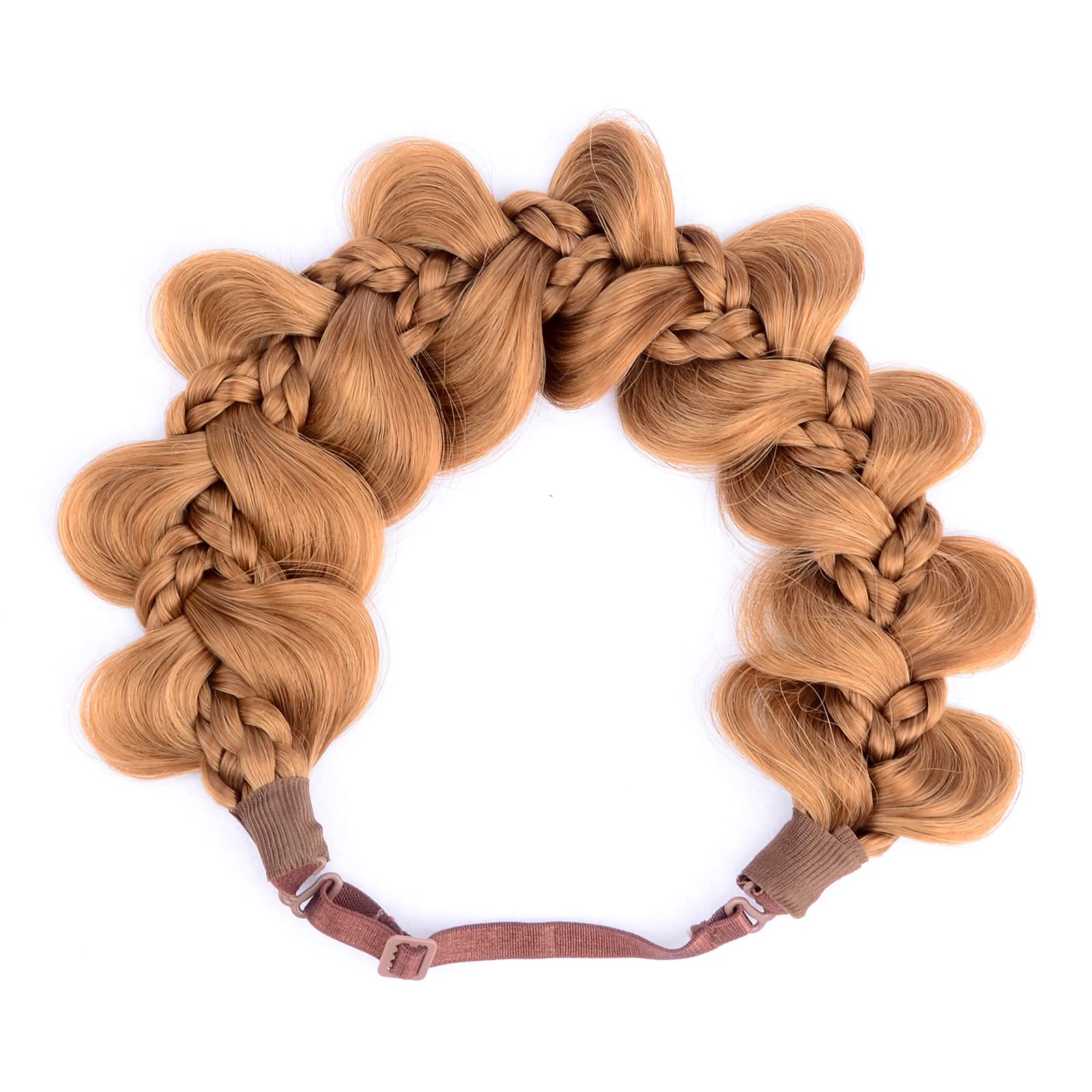Gledola Bridal Hair Accessories Wide Kinky Fishtail Plaited Braids Headband Braided Synthetic Hair Elastic Stretch - Image 2