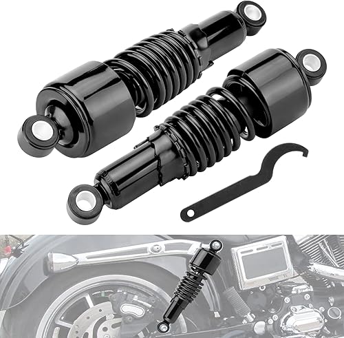 VG MOTO Amortiguadores traseros para motocicleta de 10.5 pulgadas10.512 in, kit de suspensión trasera negra, repuesto para Harley Sportster Iron XL