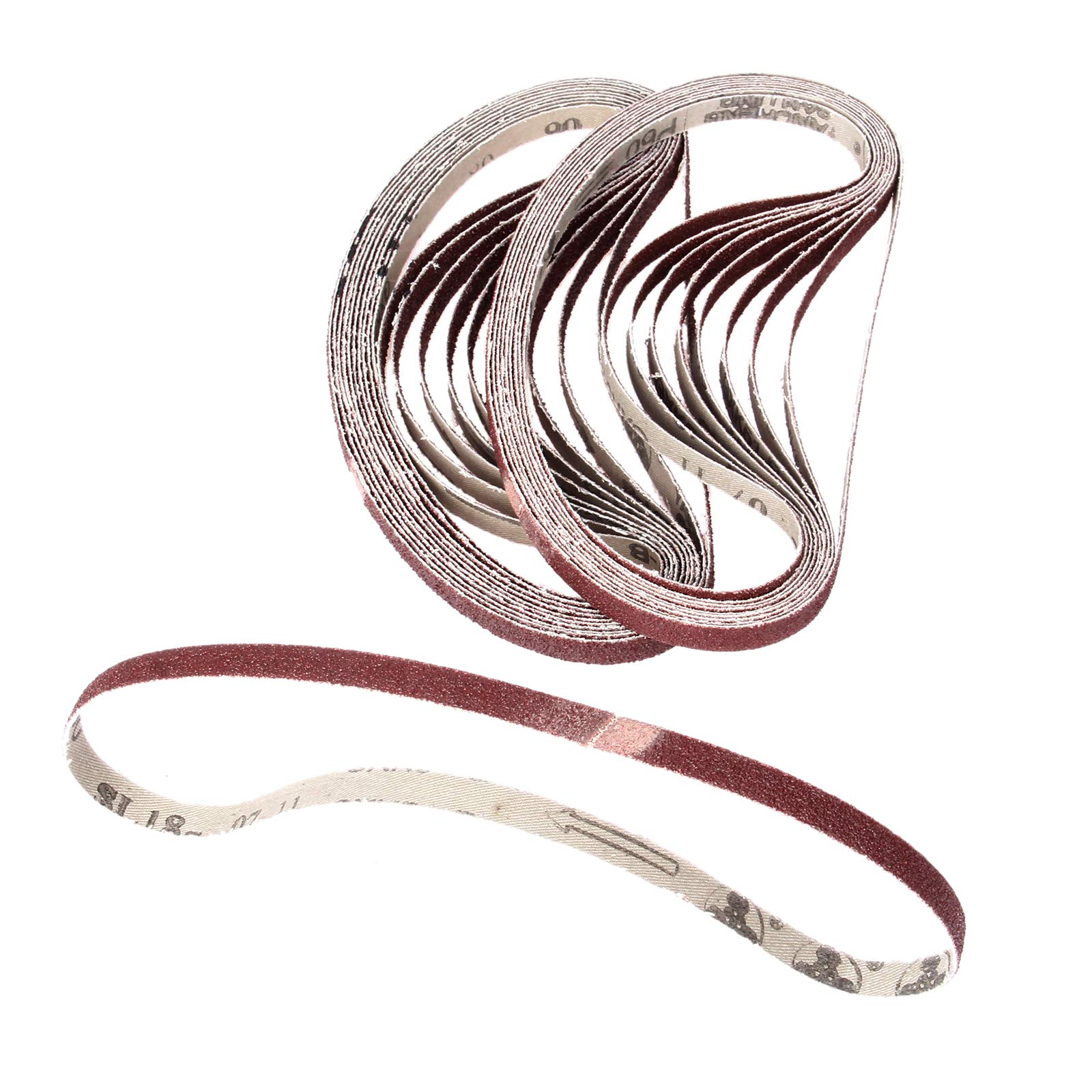 Taśmy szlifierskie do szlifierek taśmowych, 10 sztuk/zestaw 533 * 9mm 40-1000 grys drewno miękki metal papier ścierny do polerowania taśmy ścierne narzędzi(150#)