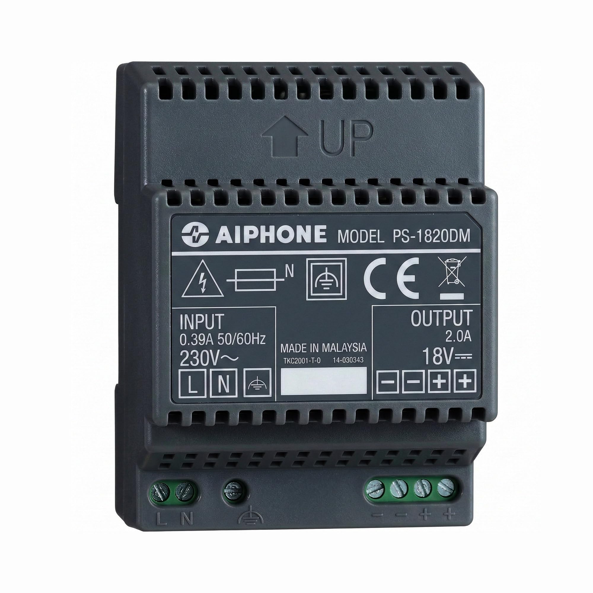 Aiphone - Alimentation - 18 V DC / 2 A - Schuko - Noir - Métal - Chargeur pour ordinateurs portables, tablettes et autres appareils USB-chargeables