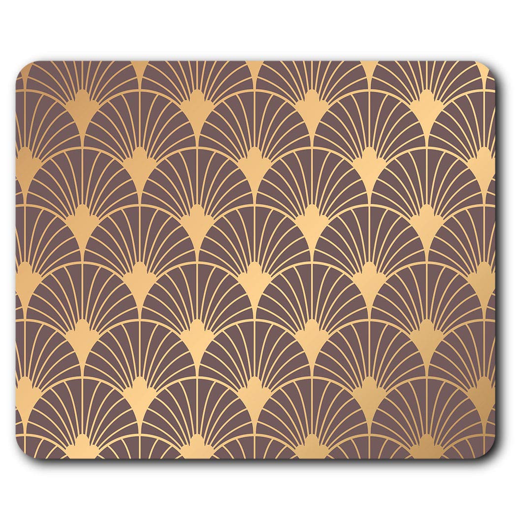 Destination Vinyl Ltd Gold Art Deco Pattern Vintage Retro Mouse Mat Pad Computer PC Laptop Gaming Office Home Desk Accessory Gadget 12761
