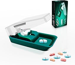 OTICA Best Pill Cutter and Splitter Daily Usage, Safely Cut Pills and Vitamins Tablets, Use Our Petent Design Pill Cutter For Precise Separation , Easy Pill Centering Technology, Stainless Steel Blade, Travel Sized (1)