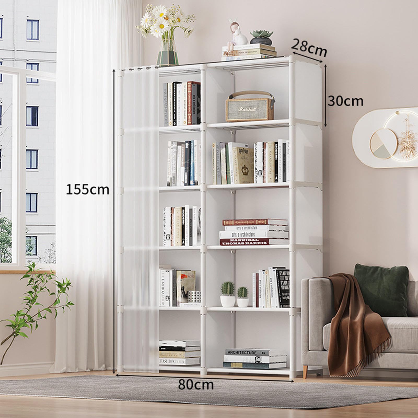 Open Bookshelf Assembled Storage Rack,Multi-Functional Bookshelves