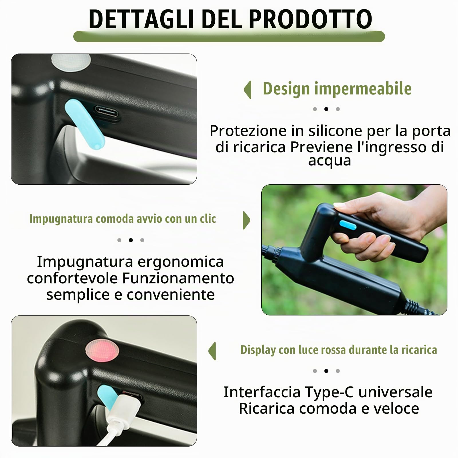 Spruzzatore A Pressione, 8L Batteria Spruzzatore Giardino Con Lancia 4 Ugelli Regolabili Spruzzatore A Zaino Con Batteria 2400 Mah (Pompa Automatica Da 7,4V Serbatoio Trasparente Lancia Telescopica)